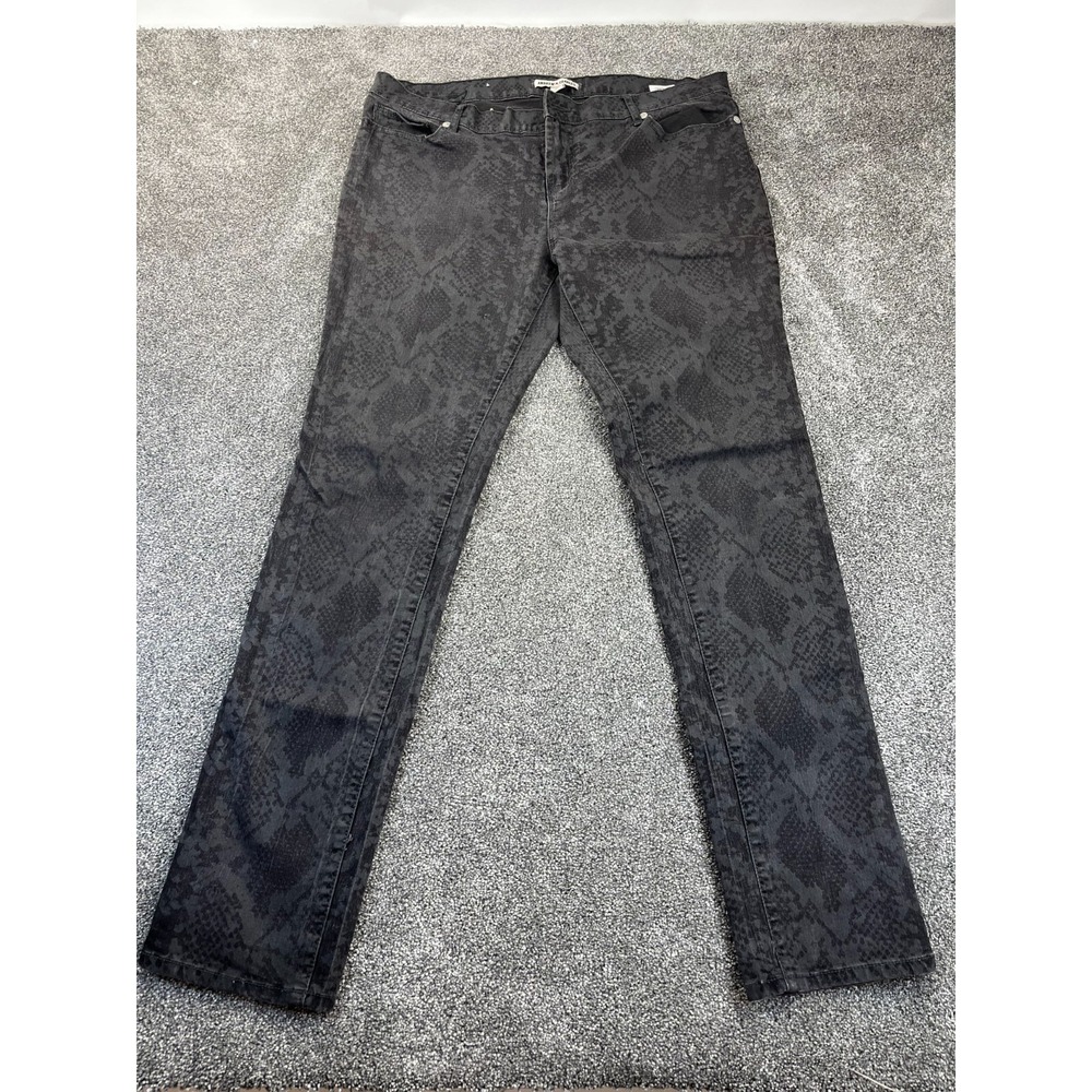 Andrew Charles Jeans Women 32 Snake Print Cotton Blend Skinny Leg Mid Rise Black